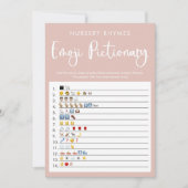 Invitation Jeu de baby shower pictionnaire Emoji rose vif (Devant)