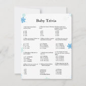 Invitation Jeu de baby shower pour bébé d'hiver trivia (Devant)