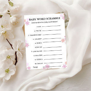 Invitation Jeu de baby shower pour bébé hivernal scramble