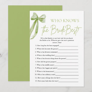 Invitation Jeu de Baby Shower: Qui Connaît le mieux la Mariée