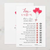 Invitation Jeu de Baby Shower Red & White Hearts pour mariage (Devant / Derrière)