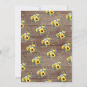 Invitation Jeu de Baby shower Russe Yellow Sunflower BINGO (Dos)