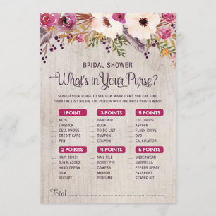 Invitation Jeu de Baby Shower Rustique Qu'est-ce qu'il y a da