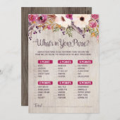 Invitation Jeu de Baby shower rustique Qu'y a-t-il dans votre (Devant / Derrière)