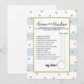 Invitation jeu de baby shower sous ou sur la nuptiale (Devant / Derrière)