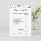 Invitation jeu de baby shower sous ou sur la nuptiale (Debout devant)