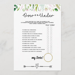 Invitation jeu de baby shower sous ou sur la nuptiale