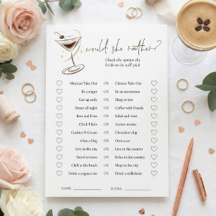Invitation Jeu de Baby Shower sur le thème Espresso Martini D