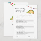 Invitation Jeu de baby shower Taco bout (Devant / Derrière)