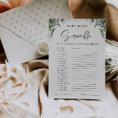 Invitation Jeu de Baby shower verdoyant - Ruée de mots