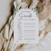 Invitation Jeu de Baby shower verdoyant - Ruée de mots