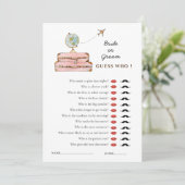 Invitation Jeu de baby shower 'Voyage de Miss à Mrs. 'Devinez (Debout devant)