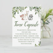 Invitation Jeu de Baby shower Woodland - Time Capsule (Debout devant)