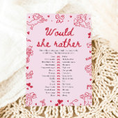 Invitation Jeu de Baby Shower « Would She Rather » Dessiné à