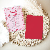 Invitation Jeu de Baby Shower « Would She Rather » Dessiné à