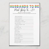 Invitation Jeu De Bachelor Gay, Le Plus Probable (Devant)