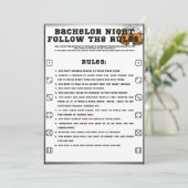 Invitation Jeu de Bachelor Party, Suivez les règles, (Debout devant)