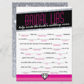 Invitation Jeu de Bachelorette Pink Shimmer Bribs (Devant / Derrière)