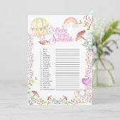 Invitation Jeu de ballons éléphant à air chaud Baby Word (Debout devant)