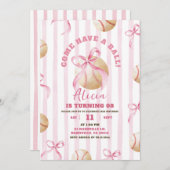 Invitation Jeu de baseball de fille de garçon rose Anniversai (Devant / Derrière)