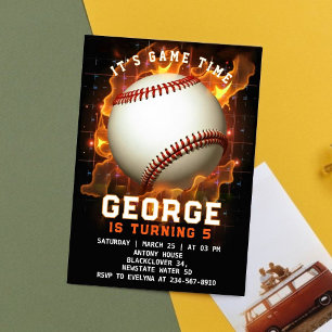 Invitation Jeu de baseball Heure Anniversaire