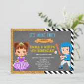 Invitation Jeu de baseball Princess (Debout devant)