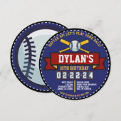 Invitation JEU DE BASEBALL Sports Anniversaire de enfant Part (Devant / Derrière)