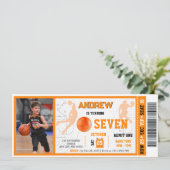 Invitation Jeu de basket-ball VIP personnel Billet d'annivers (Debout devant)