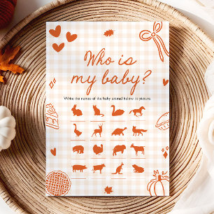 Invitation Jeu de bébé mignon dessiné à la main pour l'automn