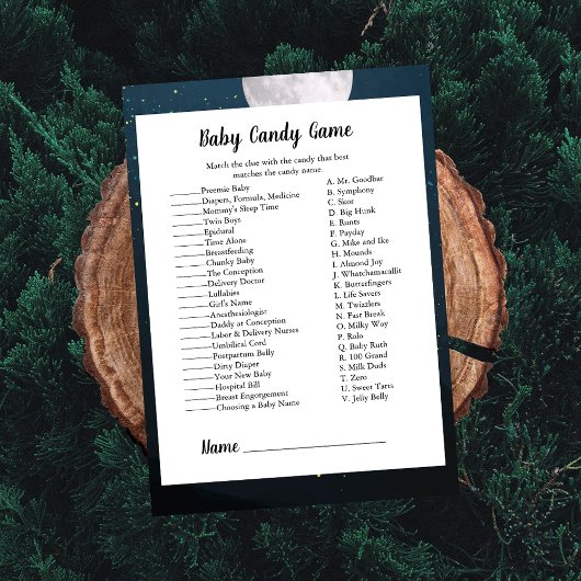 Invitation Jeu de bébé surprise correspondance de bonbons our