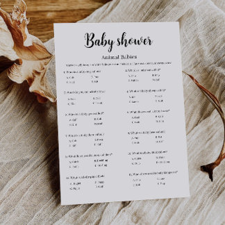 Invitation Jeu de bébés animaux pour Baby Shower | Associez l