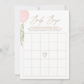 Invitation Jeu de Bingo Baby shower de ballon rose (Devant)