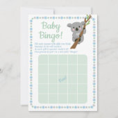 Invitation Jeu de bingo Baby Shower Koala Bear Blue Boy (Devant)