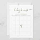 Invitation Jeu de bingo Baby Shower MARLO Boho vert olive (Devant)
