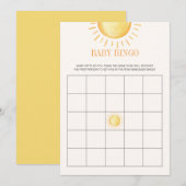 Invitation Jeu de Bingo Baby Shower Sunshine (Devant / Derrière)