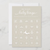 Invitation Jeu de bingo bébé invité rustique minimal (Devant)