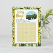 Invitation Jeu de Bingo de Baby shower Camo de l'armée (Debout devant)
