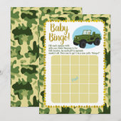Invitation Jeu de Bingo de Baby shower Camo de l'armée (Devant / Derrière)