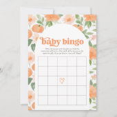 Invitation Jeu de Bingo de Baby shower Citrouille Floral (Devant)