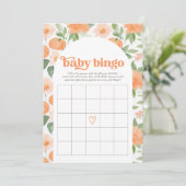 Invitation Jeu de Bingo de Baby shower Citrouille Floral (Debout devant)