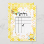 Invitation Jeu de Bingo de Baby shower d'abeilles (Devant / Derrière)