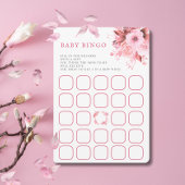 Invitation Jeu de Bingo de Baby shower Floral Rose