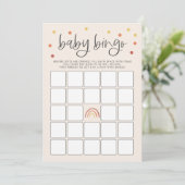 Invitation Jeu de Bingo de Baby shower Rainbow en terre cuite (Debout devant)
