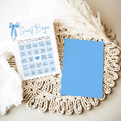 Invitation Jeu de Bingo de Fête de Fiançailles Blue Bow Trouv