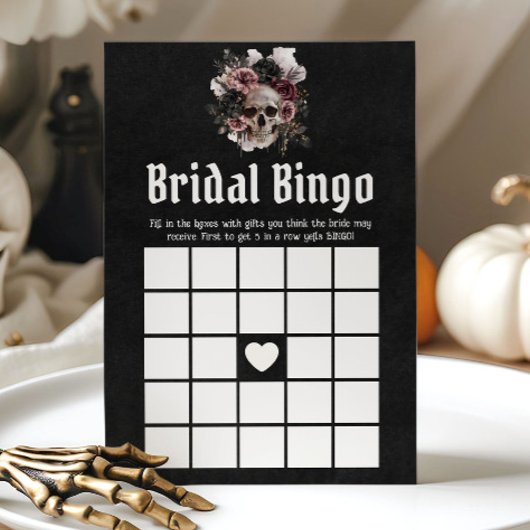 Invitation Jeu de bingo de mariage crâne Halloween