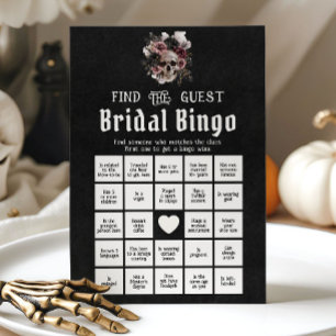 Invitation Jeu de bingo de mariage gothique Halloween pour tr