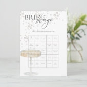 Invitation Jeu de bingo de mariage Perles et Prosecco (Debout devant)