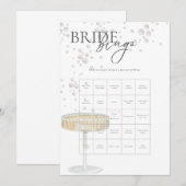 Invitation Jeu de bingo de mariage Perles et Prosecco (Devant / Derrière)