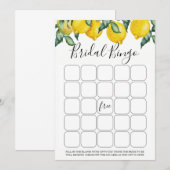 Invitation Jeu de bingo de mariée aux citrons (Devant / Derrière)