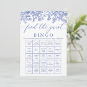 Invitation Jeu de Bingo de recherche de l'invité bleu pour la (Debout devant)